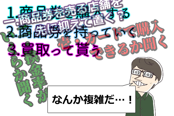 商品券でクレジットカード現金化をするにはとても手間がかかる！